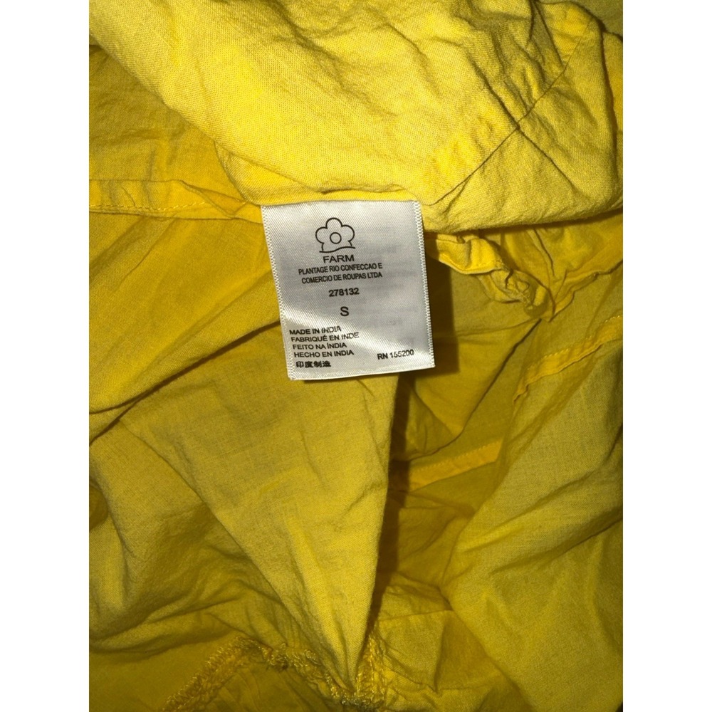 Farm Rio Flutter Sweetheart Neck Butter Yellow Cut Out Bandeau Midi Dress Size S - Picture 9 of 10